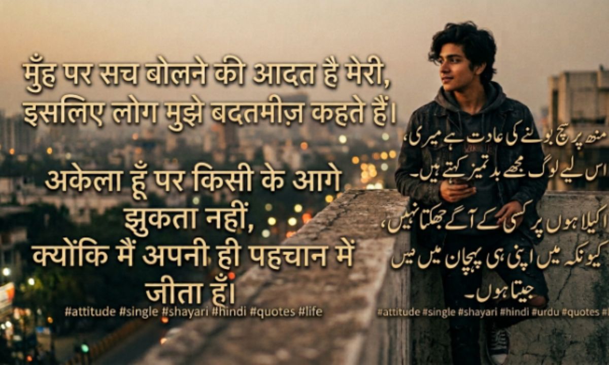 Single boy attitude shayari 