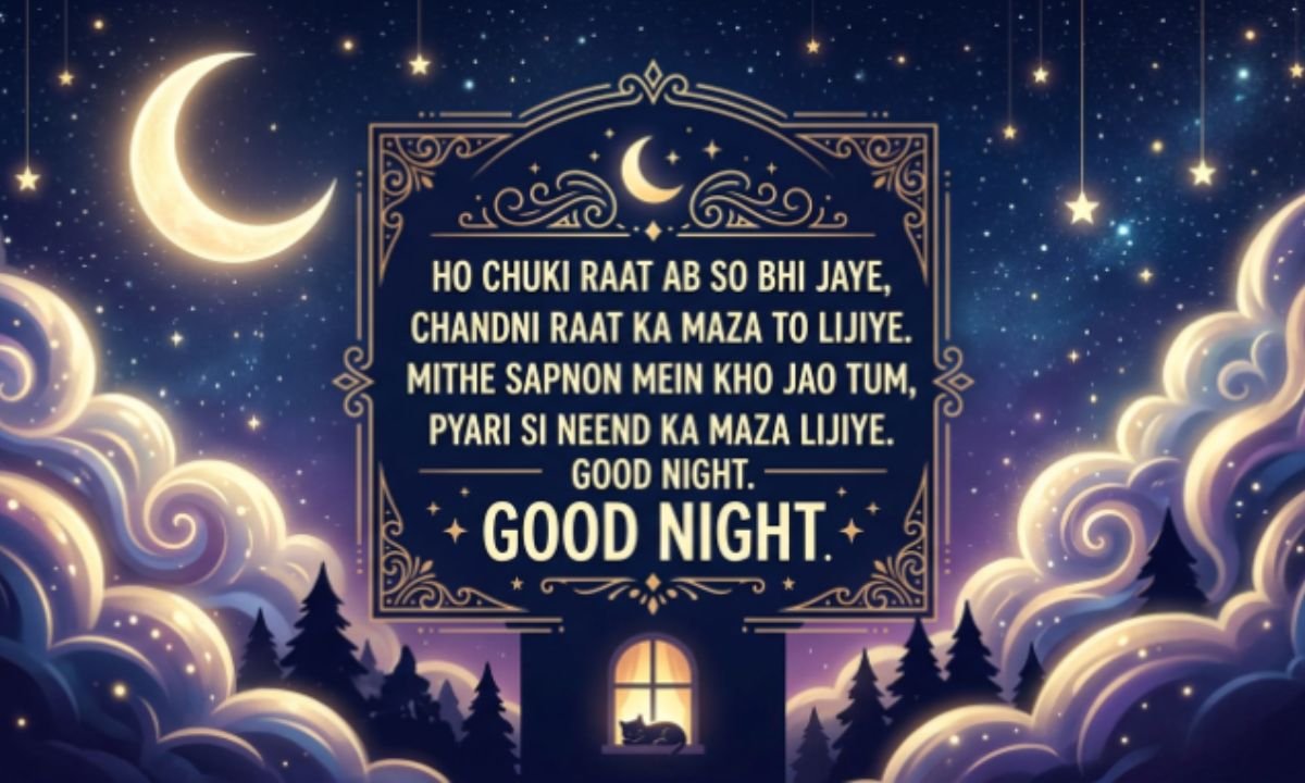 Good Night Shayari in Hindi text in English