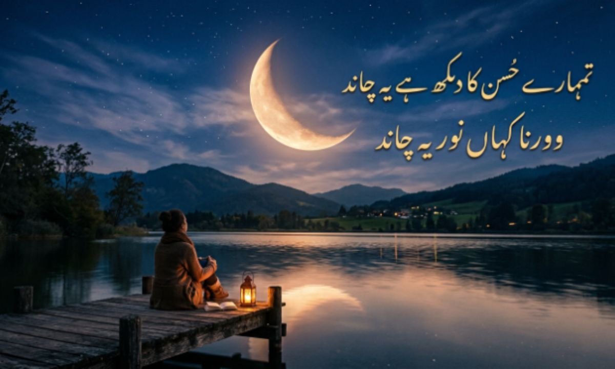 Two Line Shayari On Chand in Urdu Text