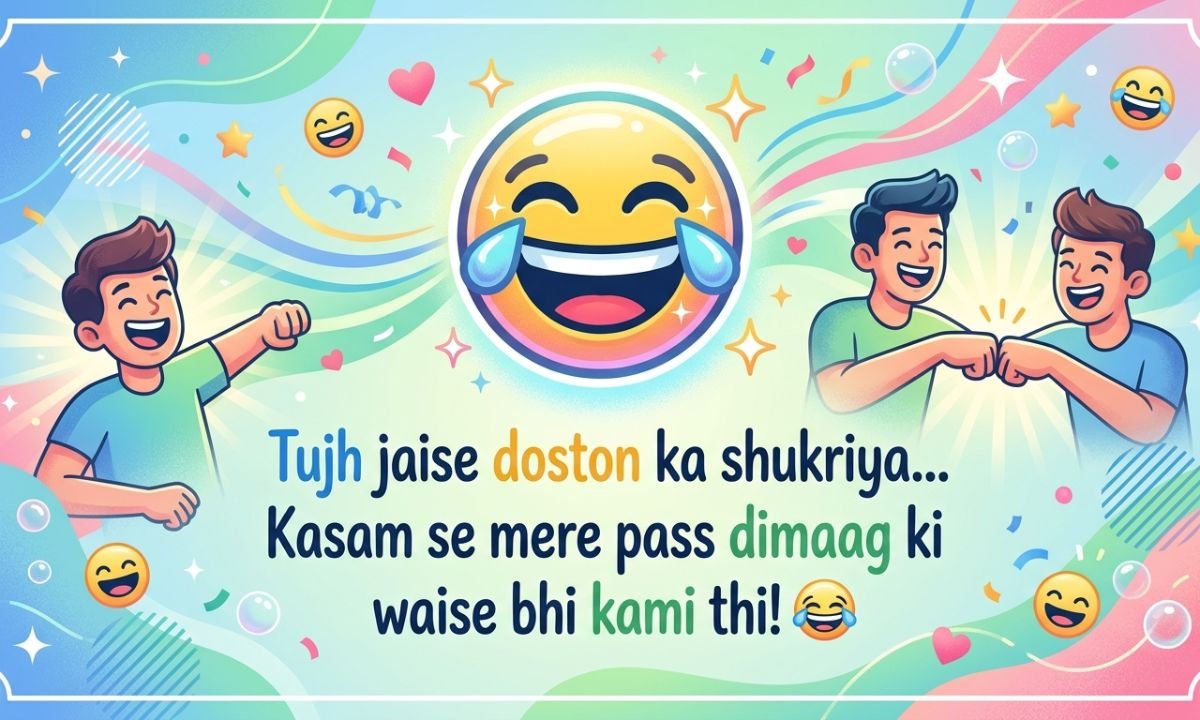 😂 2 Line Funny Shayari for Best Friend