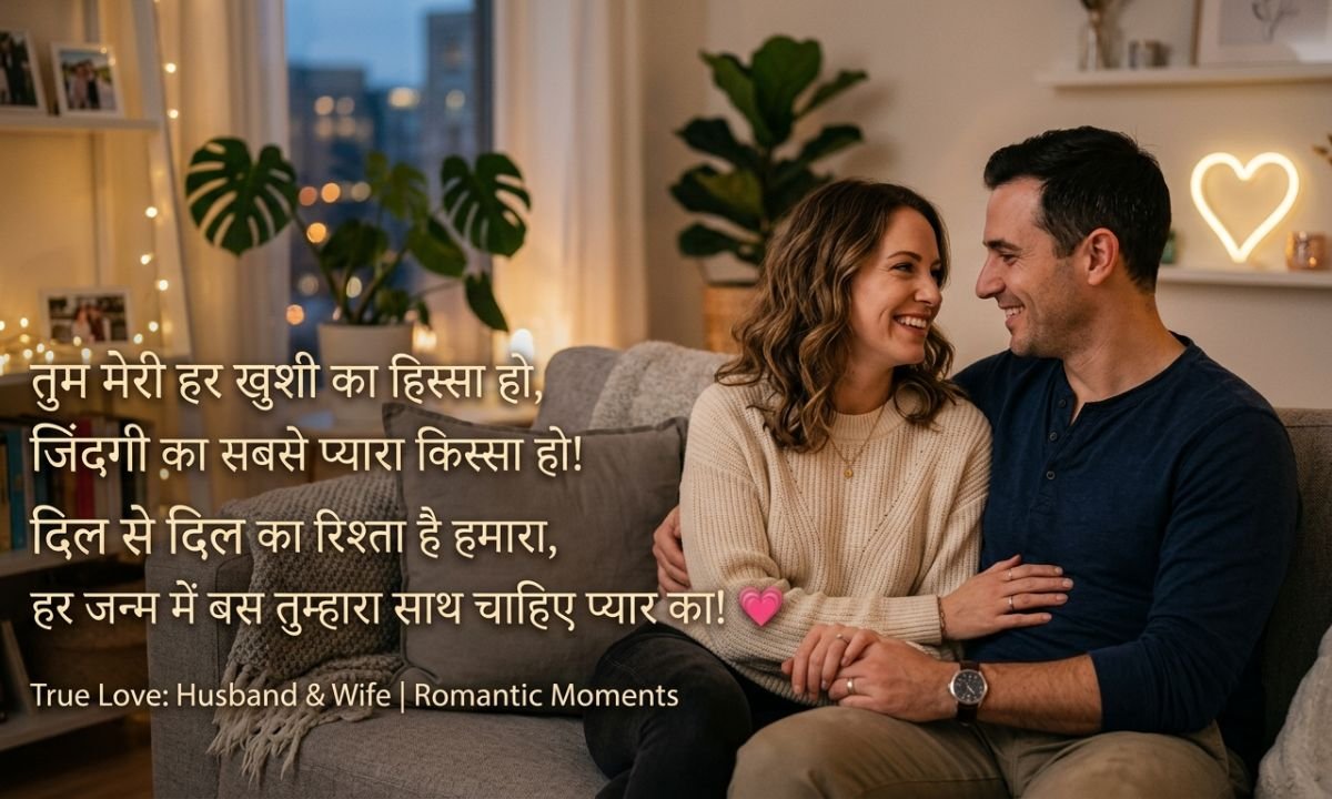 Romantic Heart Touch True Love Husband Wife Shayari 💗