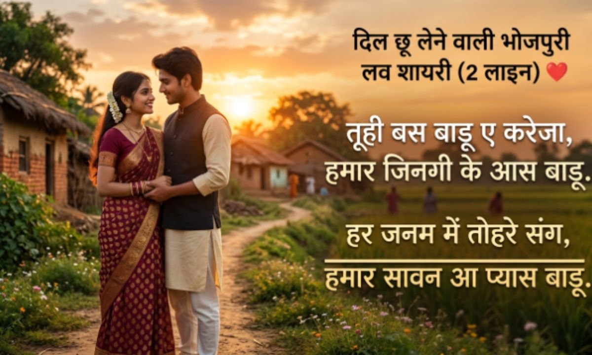 दिल छू लेने वाली भोजपुरी लव शायरी (2 लाइन) 💘