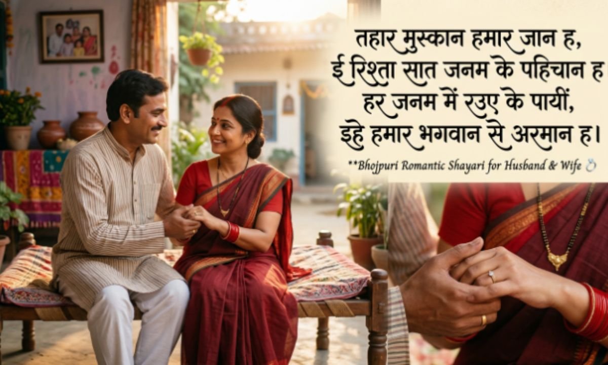 पति-पत्नी के लिए भोजपुरी रोमांटिक शायरी (Husband-Wife Shayari) 💍