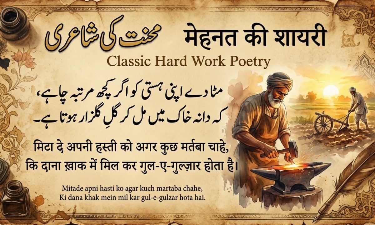 Classic Mehnat Shayari | क्लासिक मेहनत शायरी