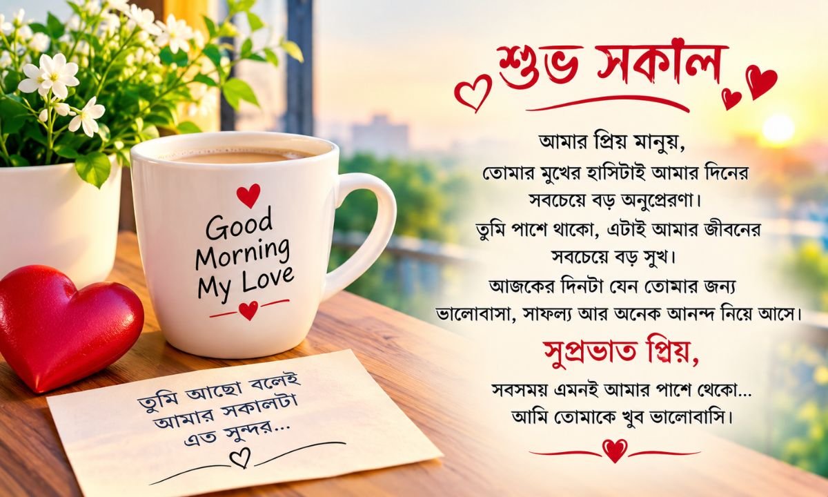 Romantic Good Morning SMS in Bengali for Boyfriend and Husband