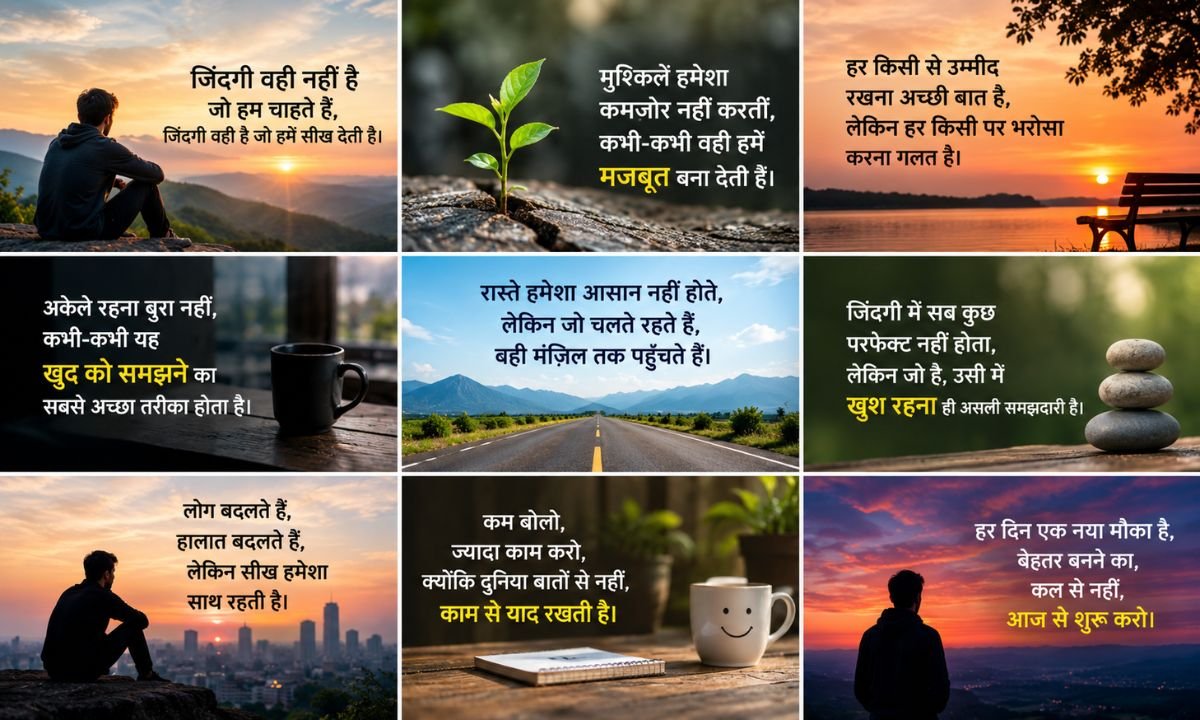 Reality Life Quotes in Hindi 2 line